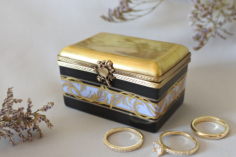 サムネイル： Handmade Porcelain Ring Box | Multi Ring Box Lavender Peony
