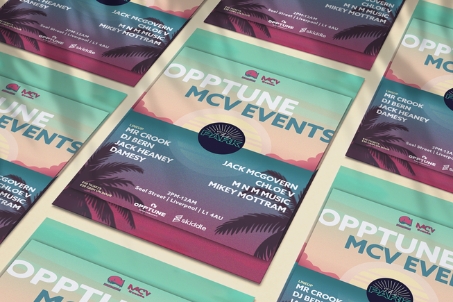 Opptune events collboration with MCV Events flyer 