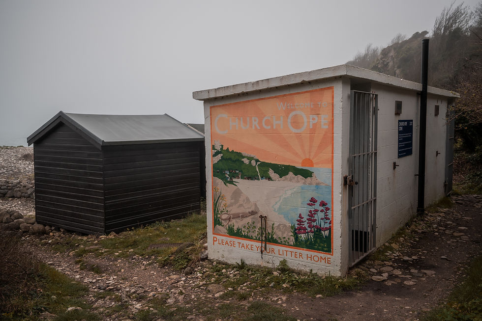 Please take your litter home - artwork as you leave Church Ope Cove on Portland