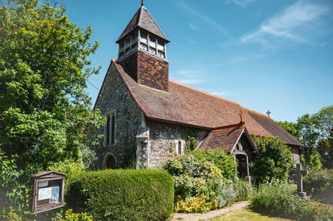 A pretty flint church in Stodmarsh