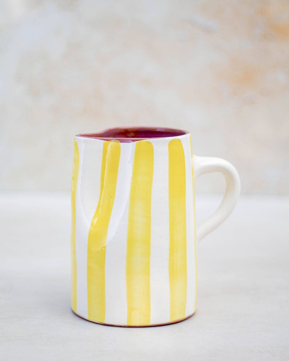 Thumbnail: Striped Ceramic Jug: Red, Large