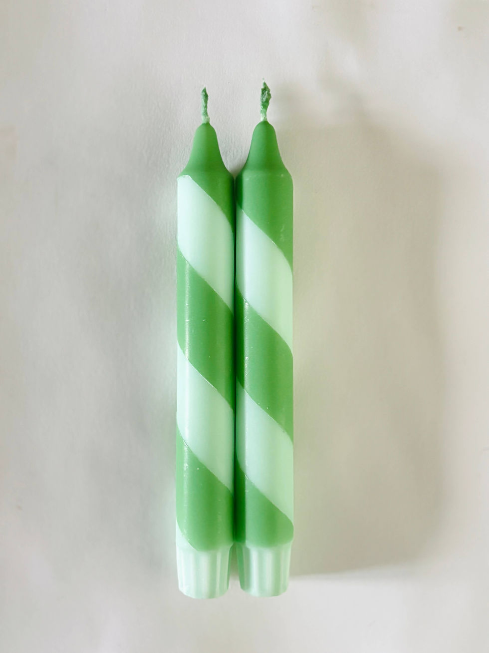 Thumbnail: Hand Dipped Colourful Green Stripe Candy Cane Candles
