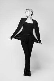 Stephanie Childress black and white studio portrait