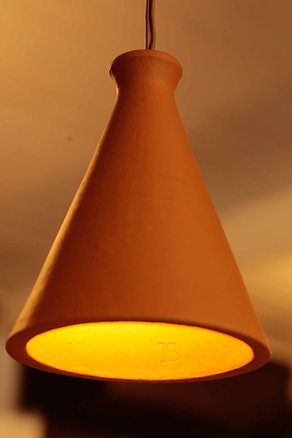 Luminária pendente - cerâmica rústica