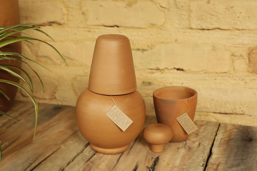 Miniatura: Moringa de barro com copo