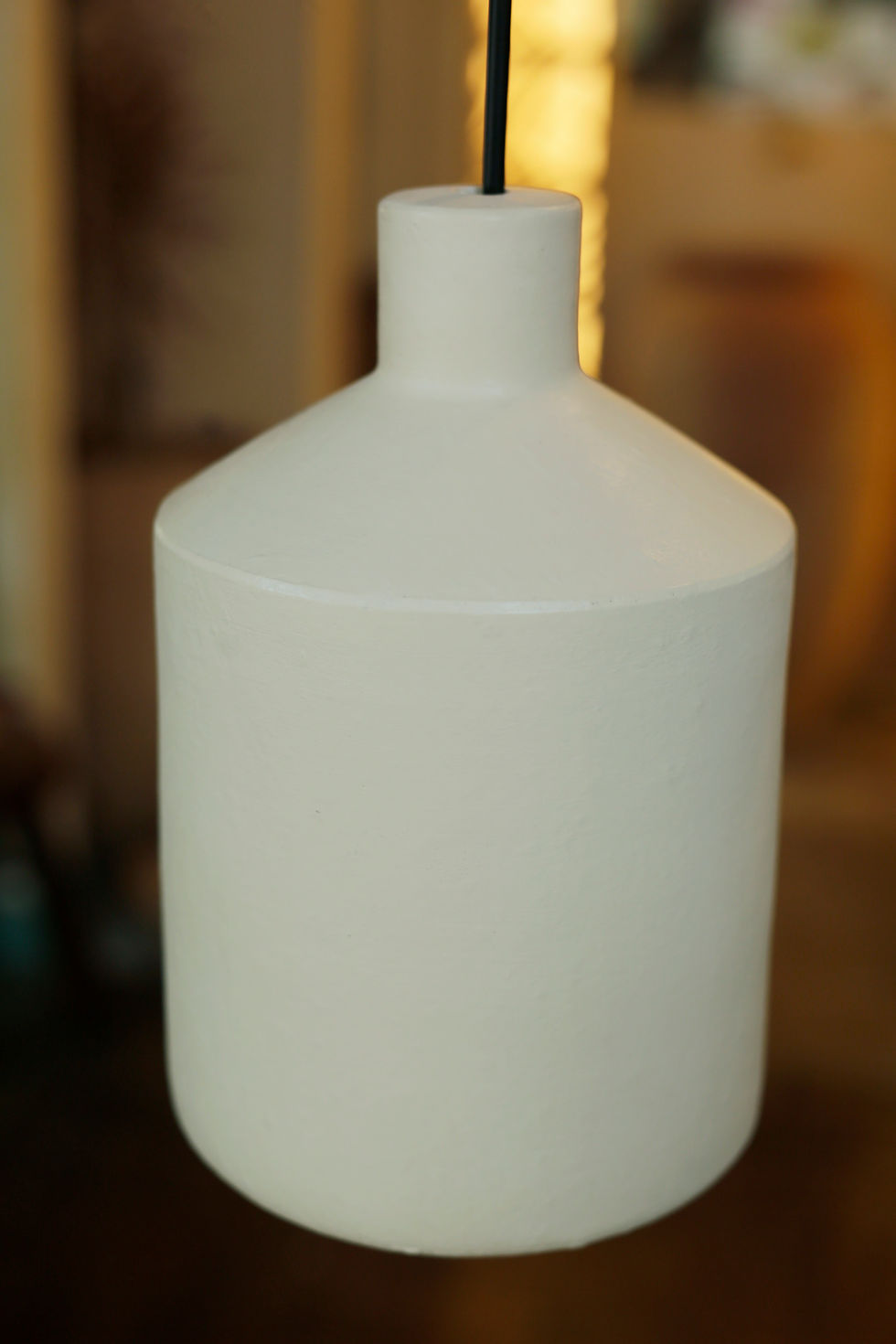 Miniatura: Luminária Pendente de Cerâmica Garrafa creme