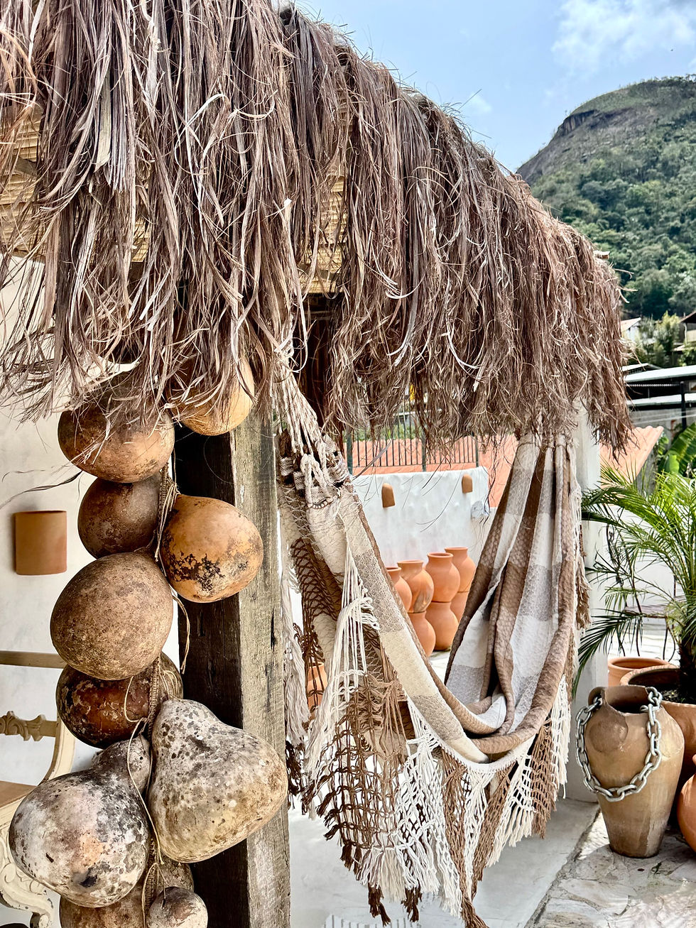 Miniatura: Rede de descanso xadrez - marrom e cru - algodão