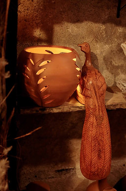 Escultura de pássaro - madeira