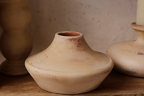 Vaso cerâmica creme - rústico