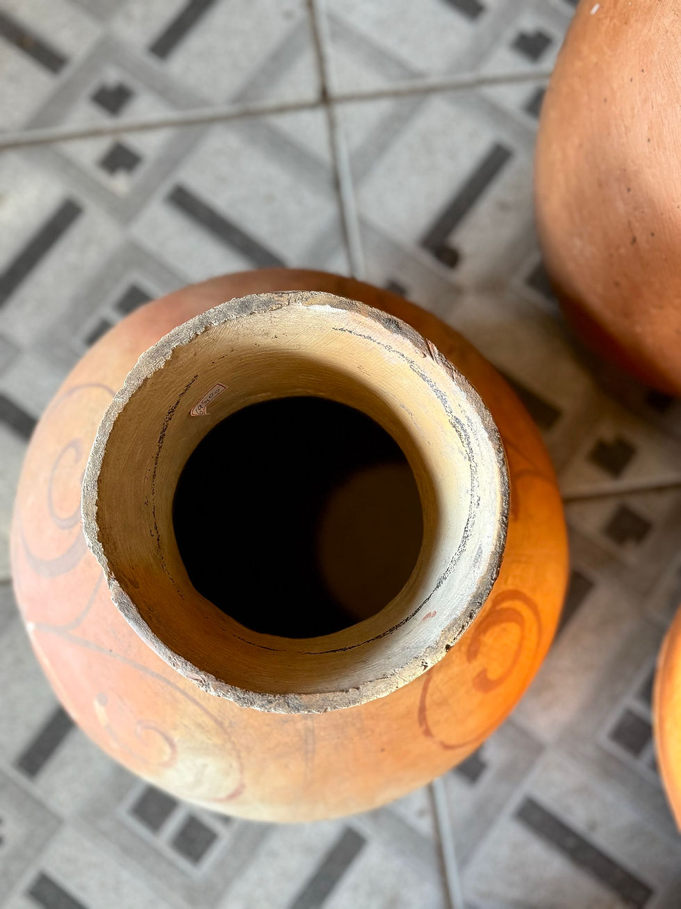 Miniatura: Vaso moringa cerâmica - com pintura