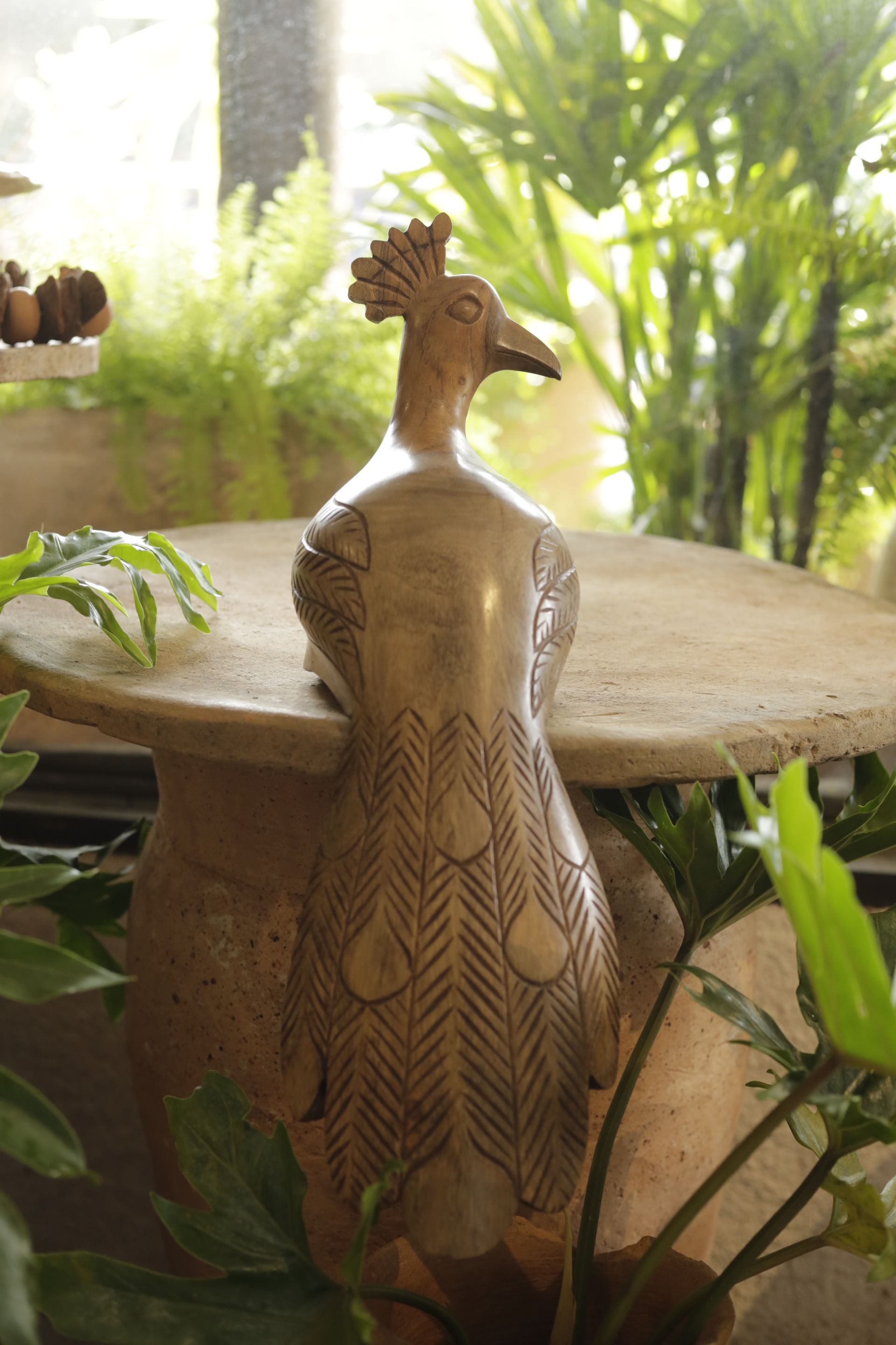 Escultura pássaro - Pavão