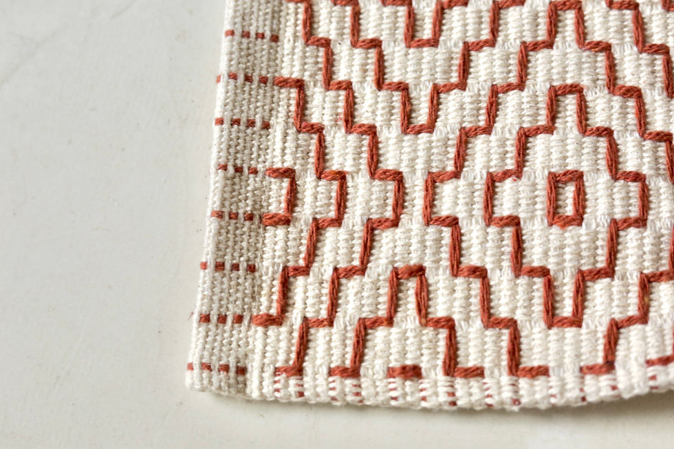 Miniatura: Tapete algodão - bordado laranja