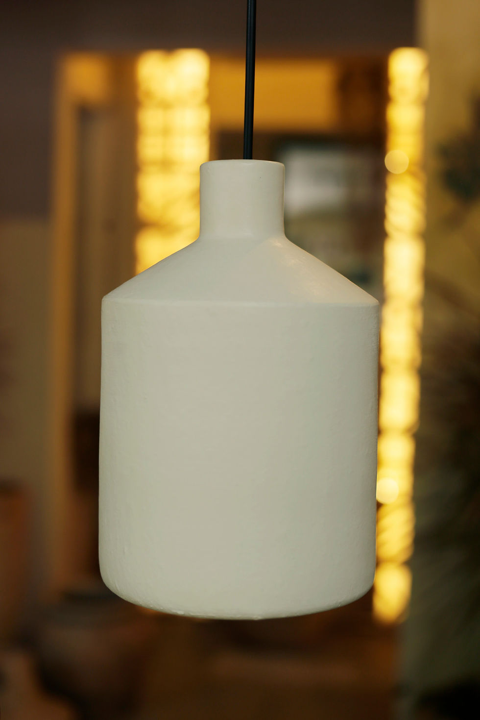 Miniatura: Luminária Pendente de Cerâmica Garrafa creme