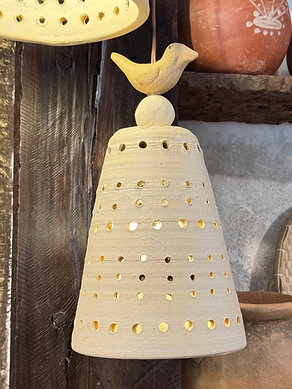 Luminária pendente creme - vazada