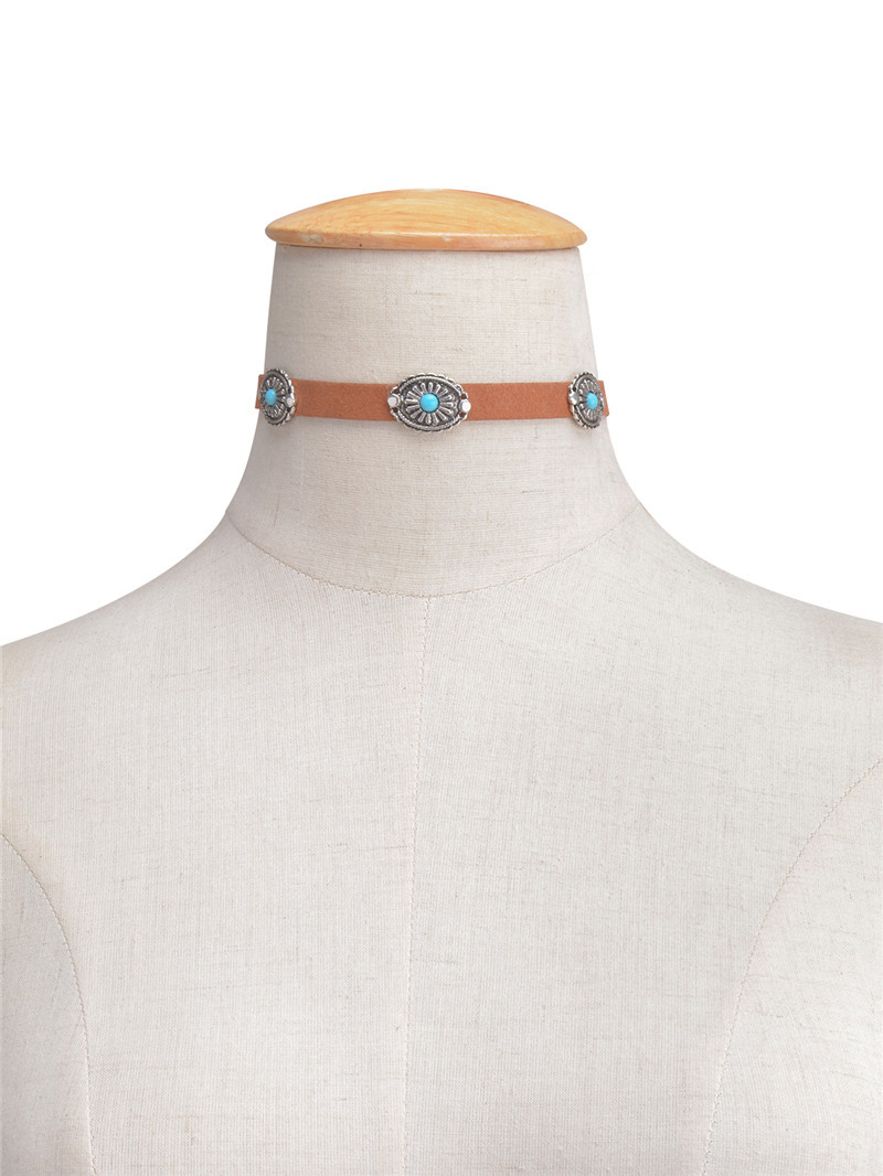 Thumbnail: Faux Suede Medallion Choker