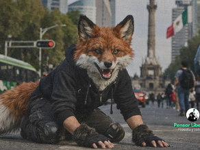 Joven del movimiento Therian posando como zorro