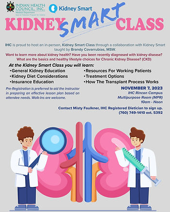 Kidney Smart Class at IHC Nov. 7, 2023