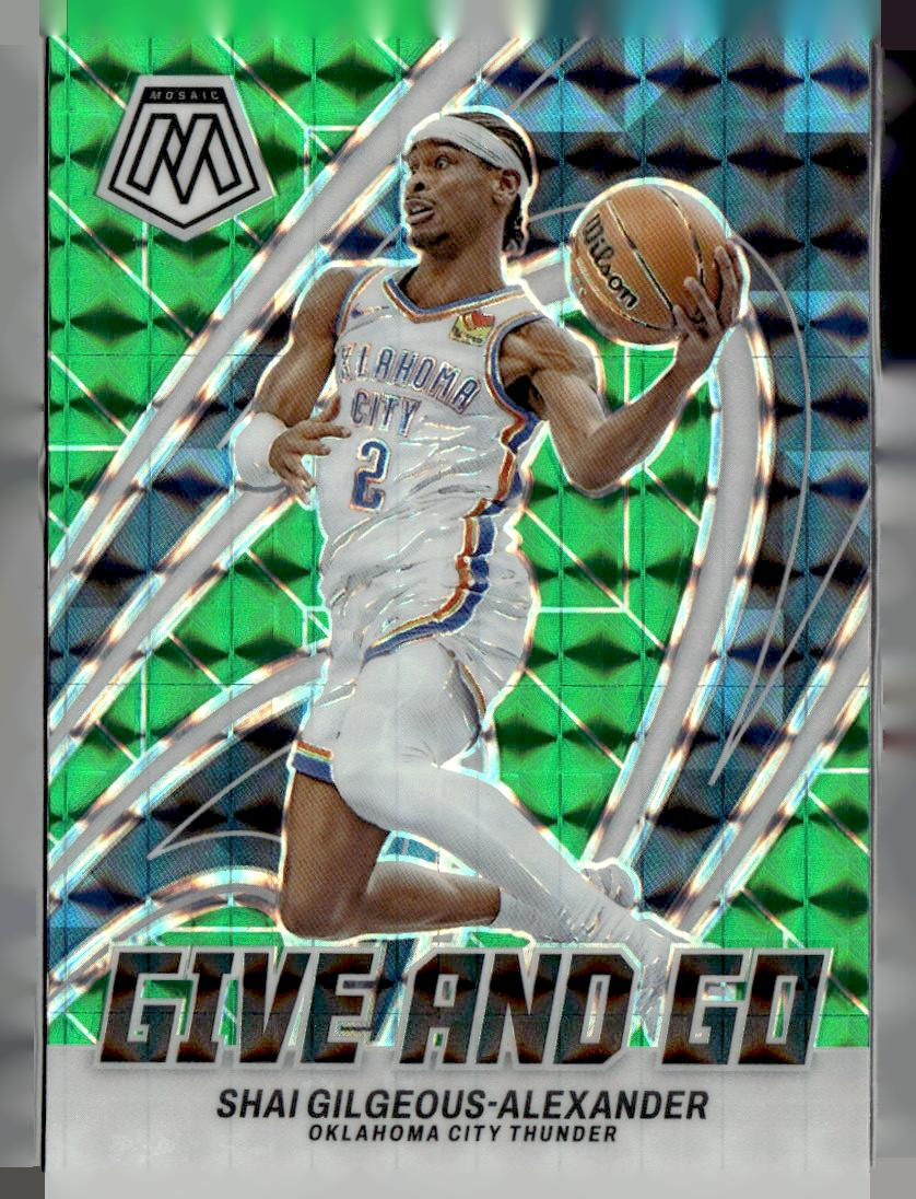 2023-24 Panini Mosaic #5 Shai Gilgeous-Alexander Give and Go Mosaic Green