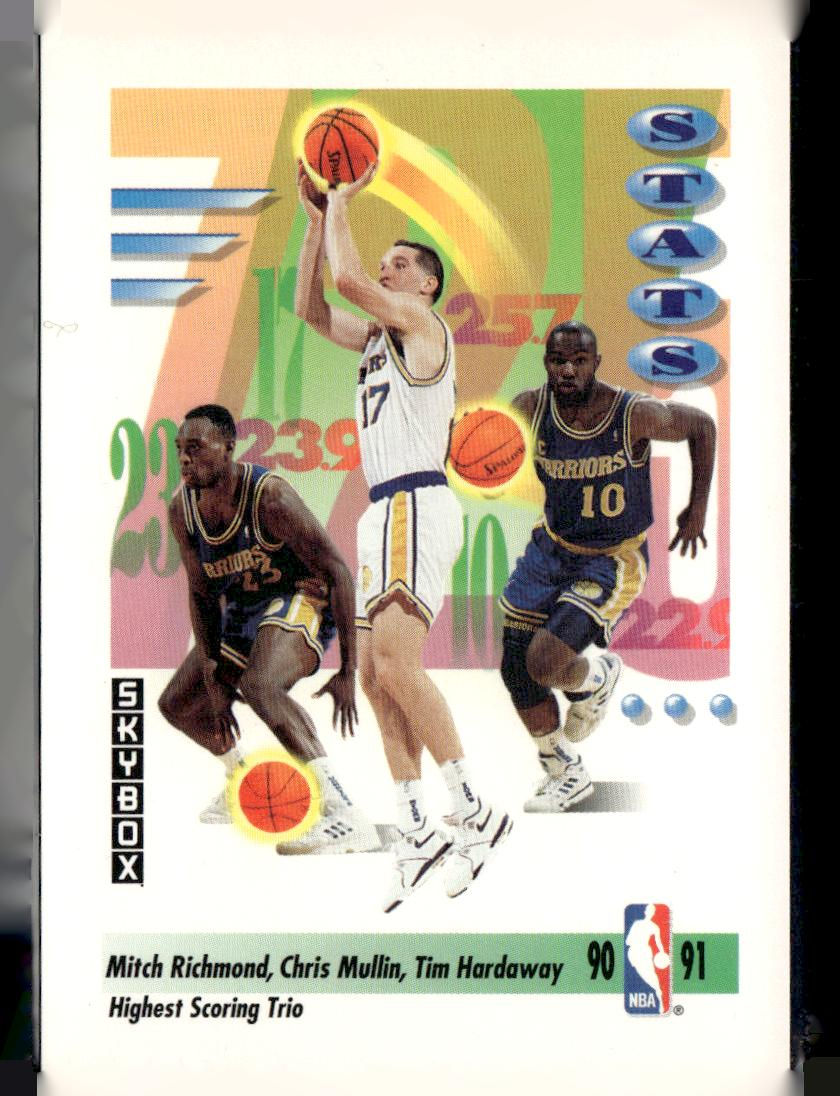 1991-92 SkyBox #303 Mitch Richmond / Tim Hardaway / Chris Mullin STATS