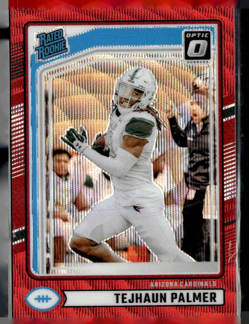 2024 Donruss #384 Tejhaun Palmer Optic Rated Rookies Preview Red Wave