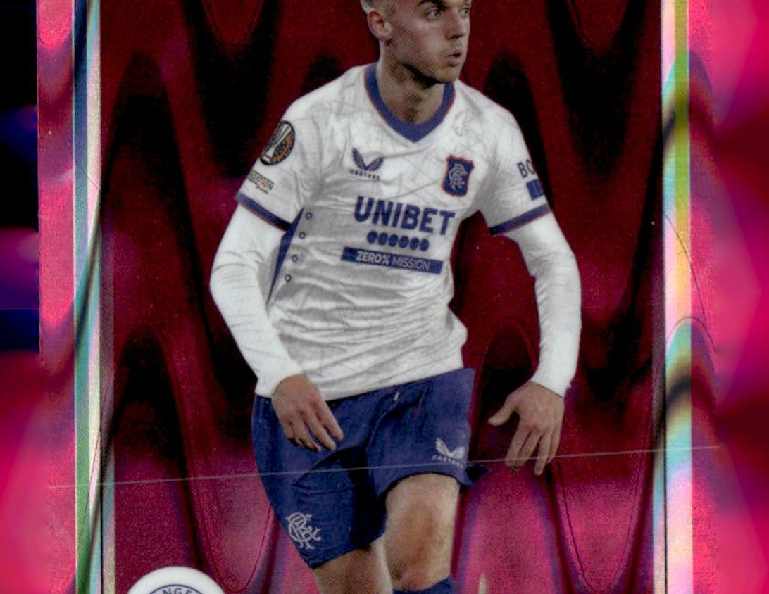 2024-25 Topps Chrome UCC #49 Ross McCausland Neon Pink RayWave /175