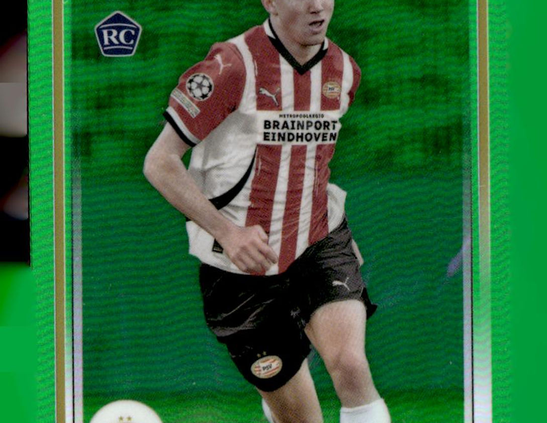 2024-25 Topps Chrome UCC #120 Tygo Land Green Prism Refractor #/99