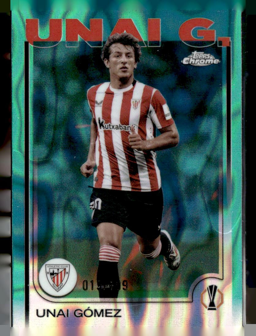 2024-25 Topps Chrome UCC #145 Unai Gómez Aqua Lava Refractor #/199