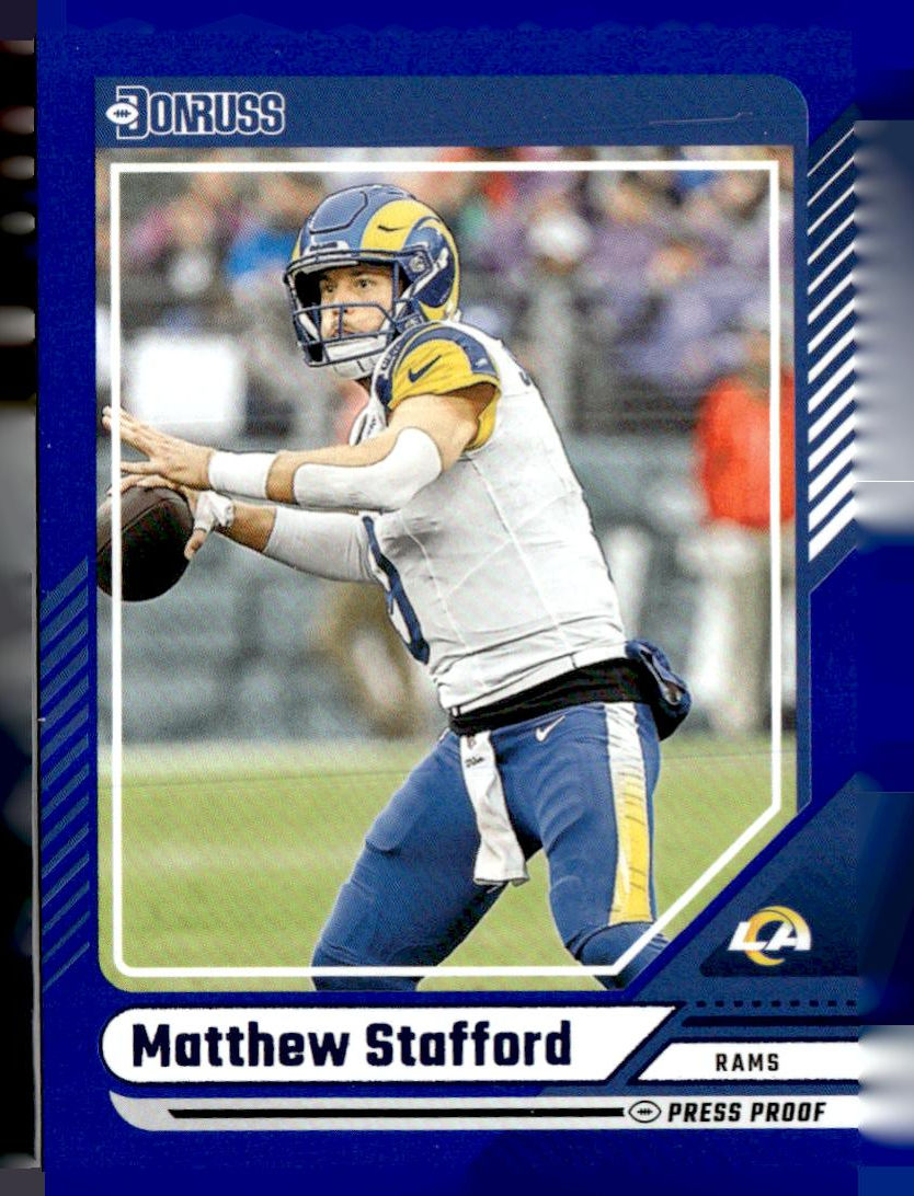 2024 Donruss #240 Matthew Stafford Press Proof Blue