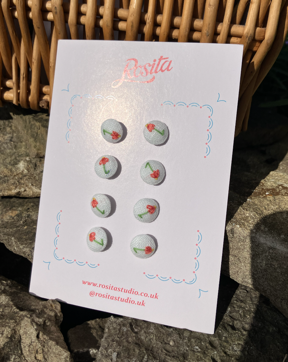 Thumbnail: Extra Small - Hand embroidered buttons