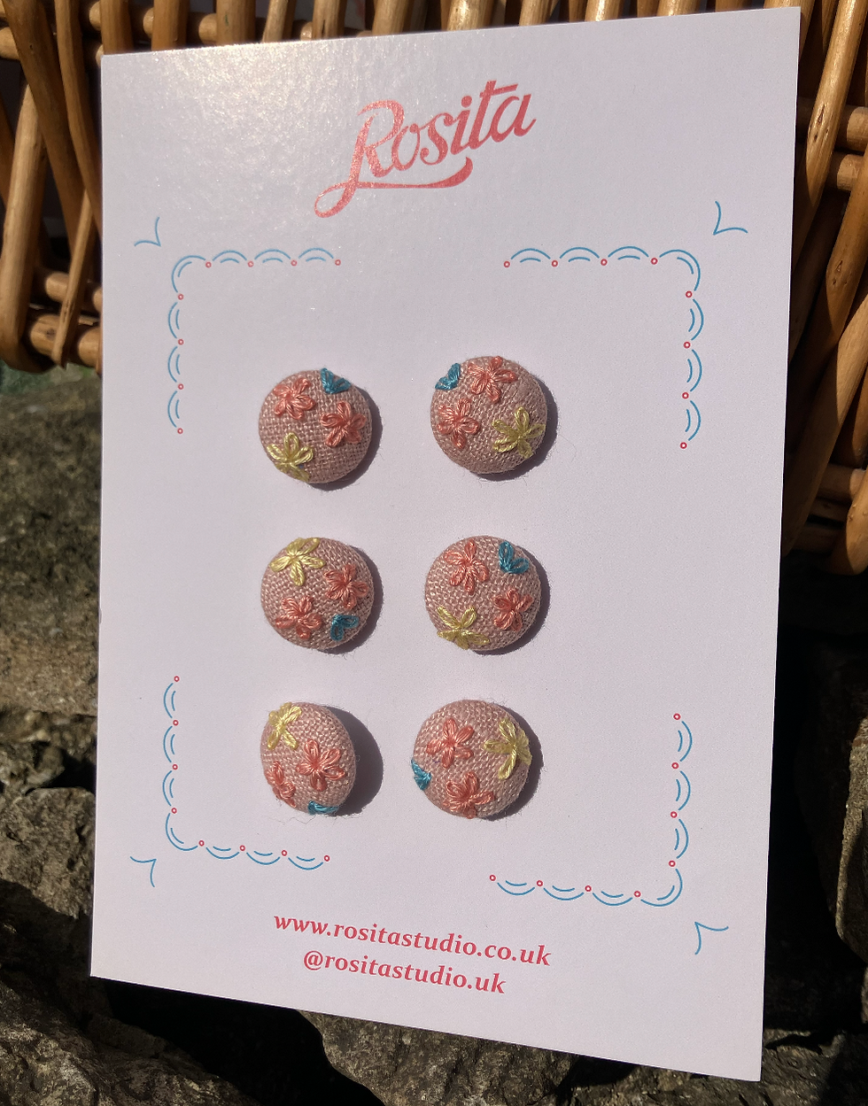 Thumbnail: Small - Hand embroidered buttons