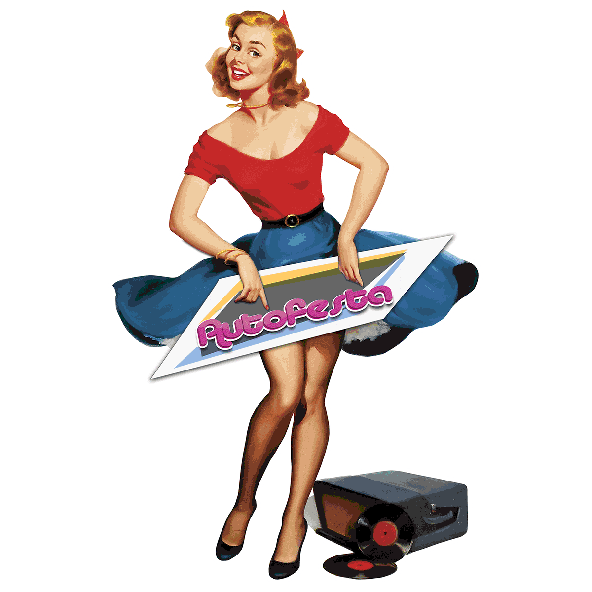 Pin-up da Autofesta 2016. Nos anos 40 e 50, era passatempo entre os soldados americanos pendurar (em inglês, pin-up) fotos de mulheres bonitas em seus alojamentos, que constituíam um incentivo para as tropas. Com o tempo, foi se estabelecendo um padrão específico. Pin-up passou a ser necessariamente uma mulher voluptuosa, com ar clássico e retrô e muito feminina. E o termo deixou de se resumir a fotos: ilustrações de pin-ups passaram a ser utilizadas em estampas, quadros e na publicidade. Marilyn Monroe chegou a começar como pin-up. Cabelo vintage, pele alva, batom vermelho e uma postura provocante, porém com algo de ingênuo, estão no manual da pin-up moderna. Venha para aAutofesta 2018!