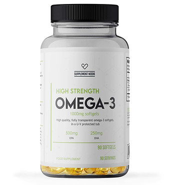 3D Render of High Strength Omega-3 Bottle