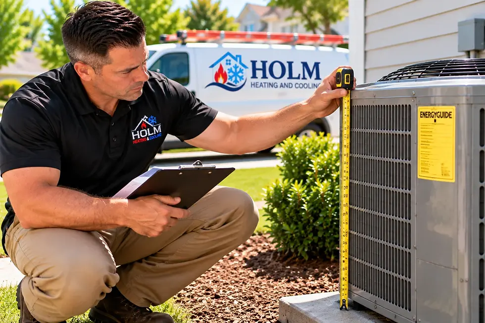 HVAC technician evaluating air conditioner size for a home in Wake Forest NC