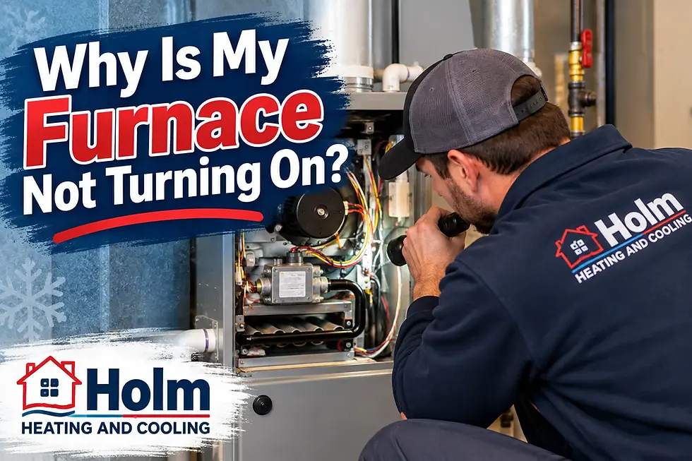 HVAC technician inspecting a residential furnace that is not turning on.