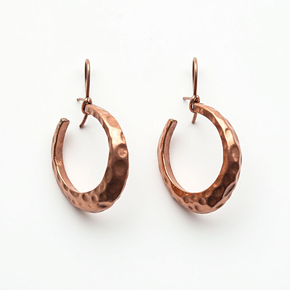 Hammered Copper Hoops