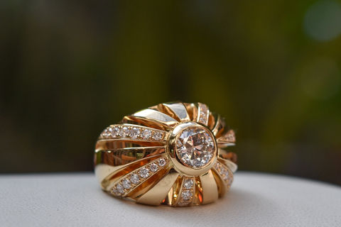 bespoke handmade diamond dome superdome custom artisan ring