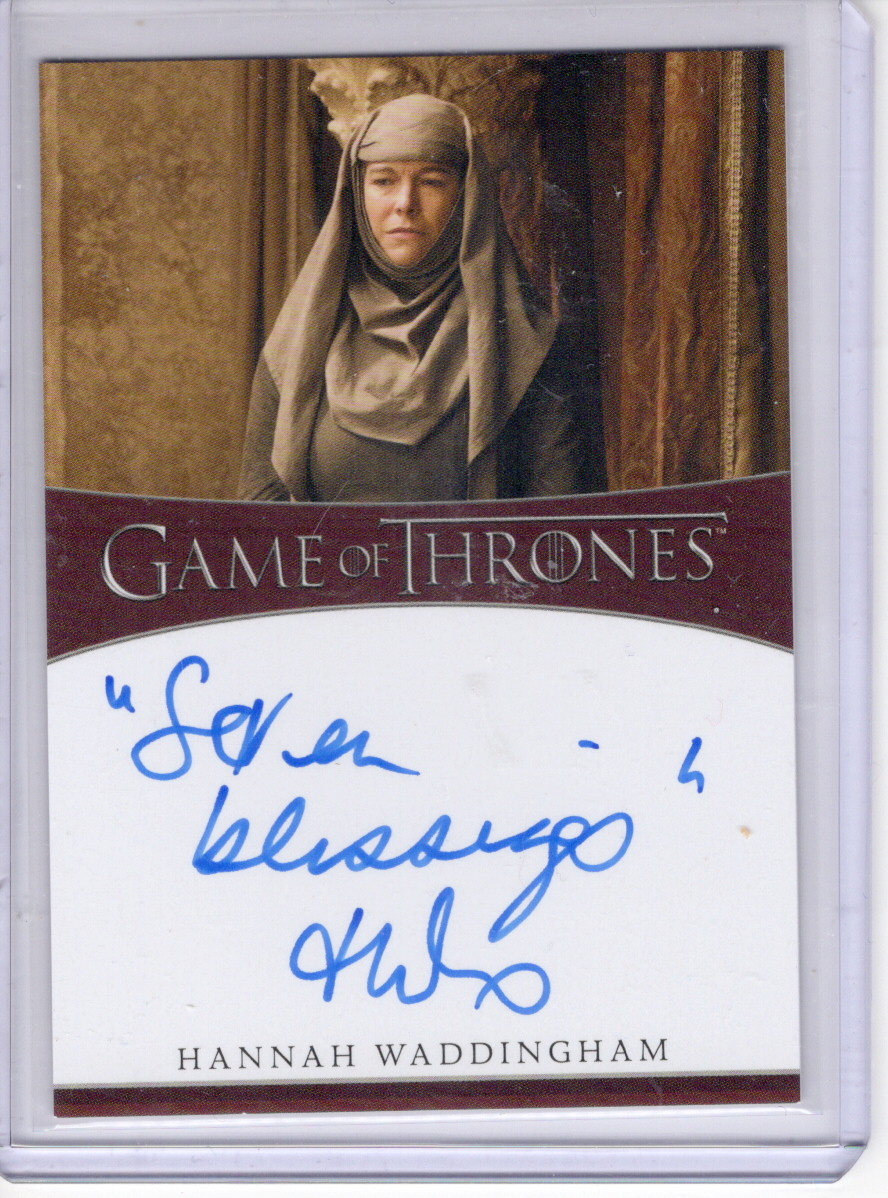 Season 8 autograph inscription card Hannah Waddingham