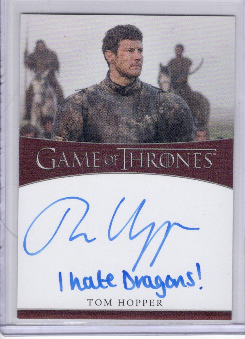 Tom Hopper as Dickon Tarly inscription autograph card