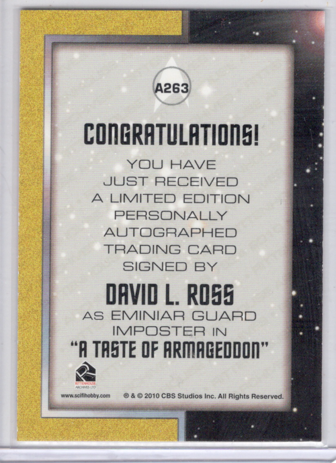 Thumbnail: ST TOS David L Ross as Eminiar Guard Imposter autograph card