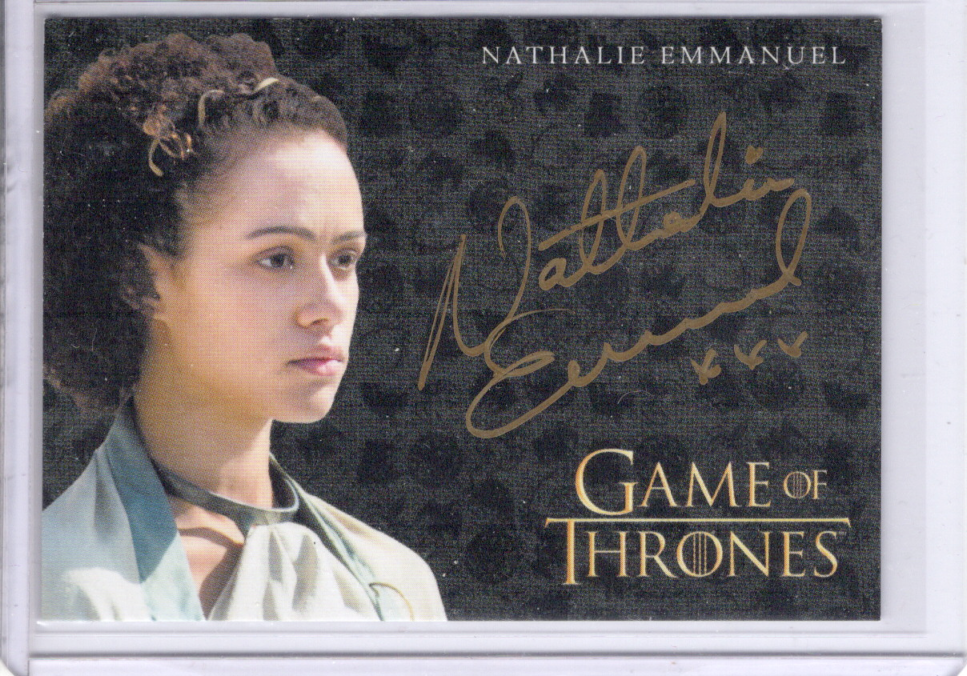 Nathalie Emmanuel Gold Autograph card GOT Inflexions