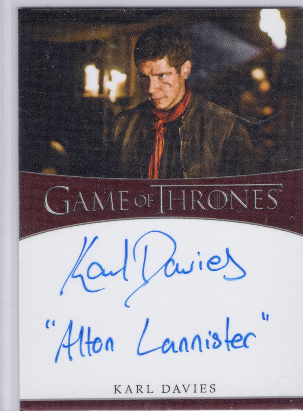 Iron Anniversary Inscription Autograph Card Karl Davies