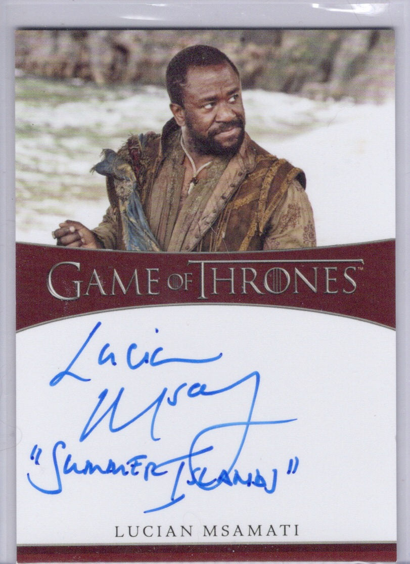Inscription autograph card Lucian Msamati A