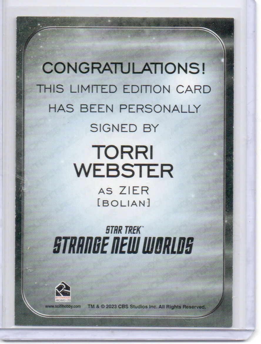 Thumbnail: Torri Webster (Aliens) Autograph Card - LTD