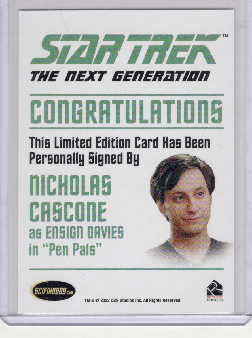 Thumbnail: TNG Archives & Inscriptions autograph card Nicholas Cascone