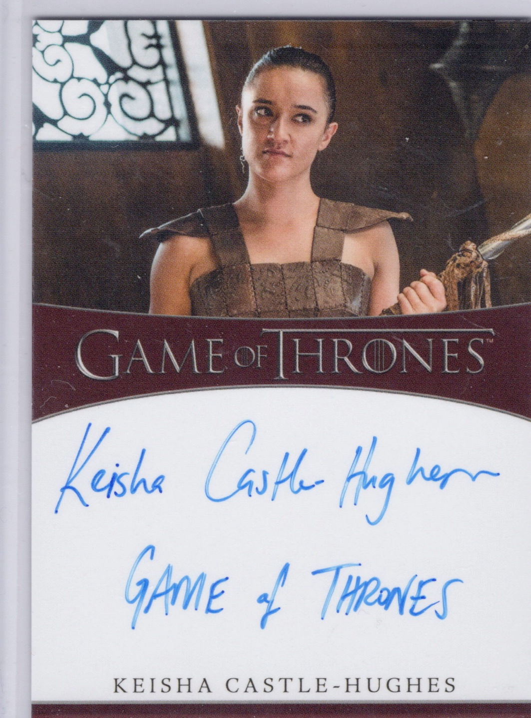 Iron Anniversary Inscription autograph card Keisha Castle-Hughes