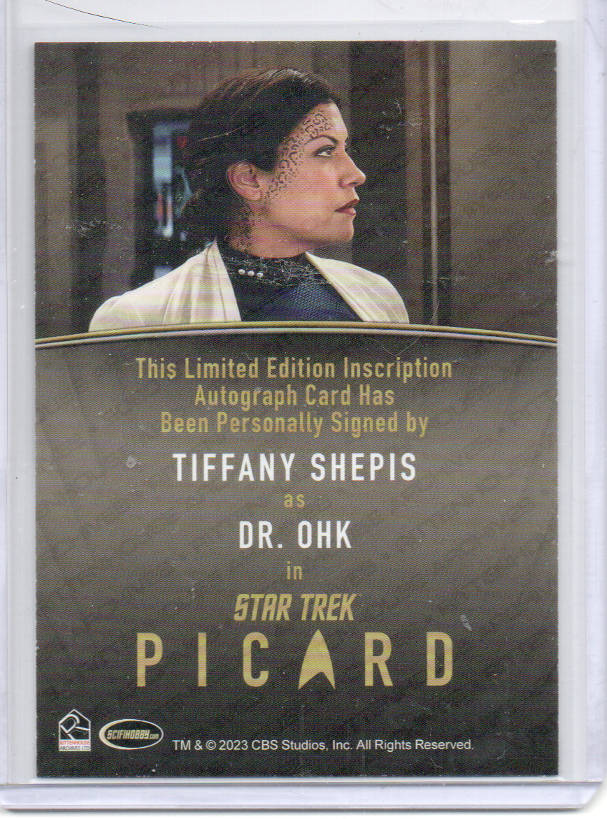 Thumbnail: Picard 2/3 Tiffany Shepis inscription autograph card