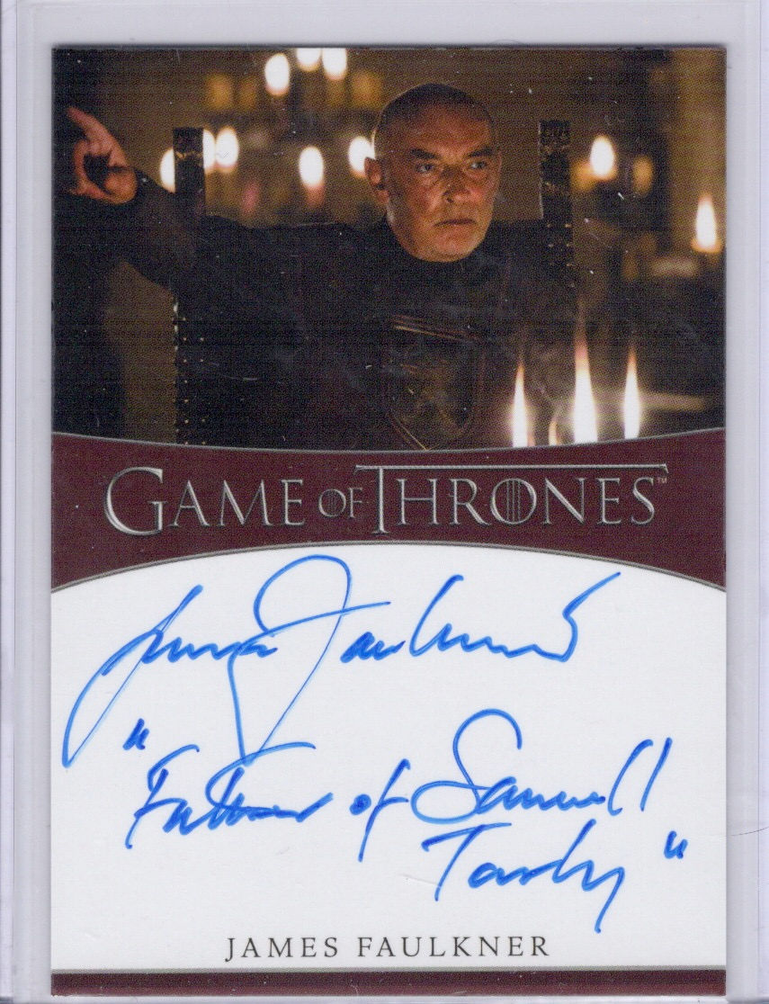 James Faulkner inscription autograph card