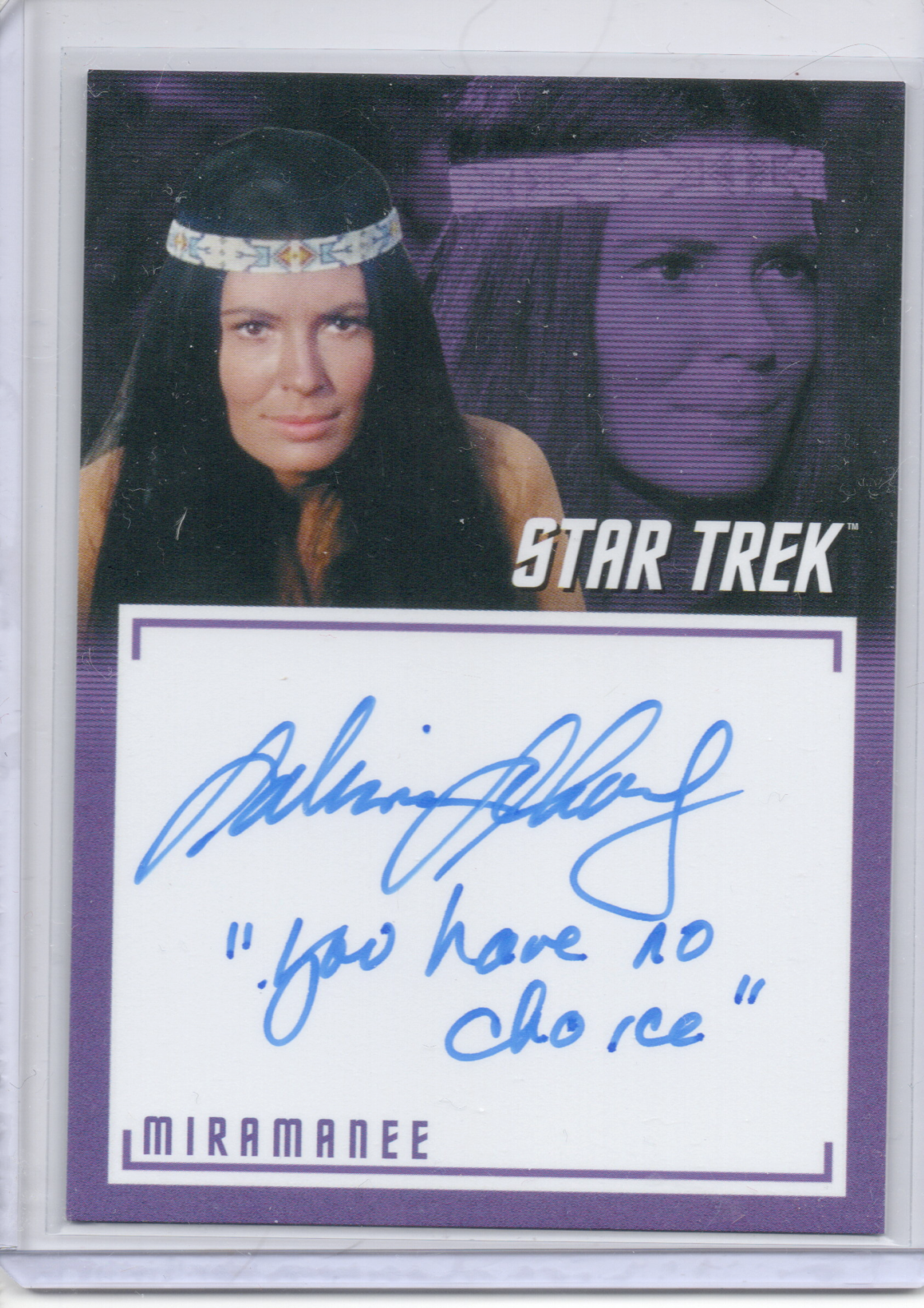 ST TOS Archives & Inscriptions Sabrina Scharf inscription autograph card