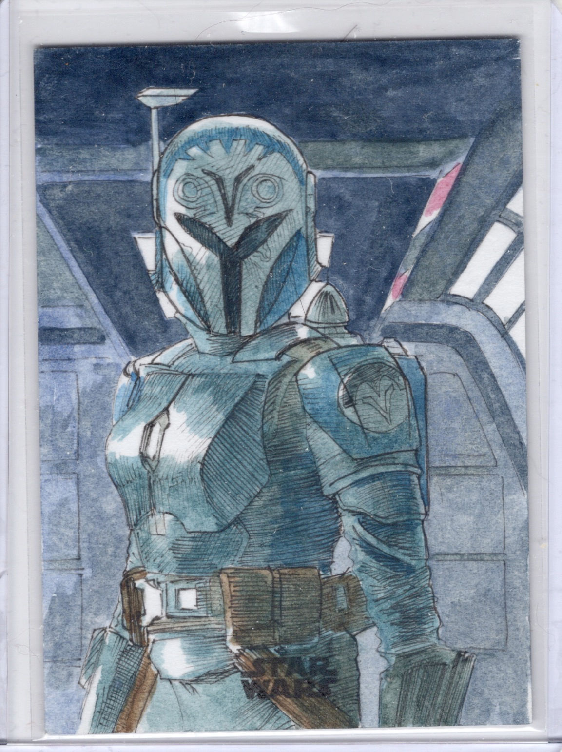 Season 2 Bo-Katan sketch card by Barry Renshaw
