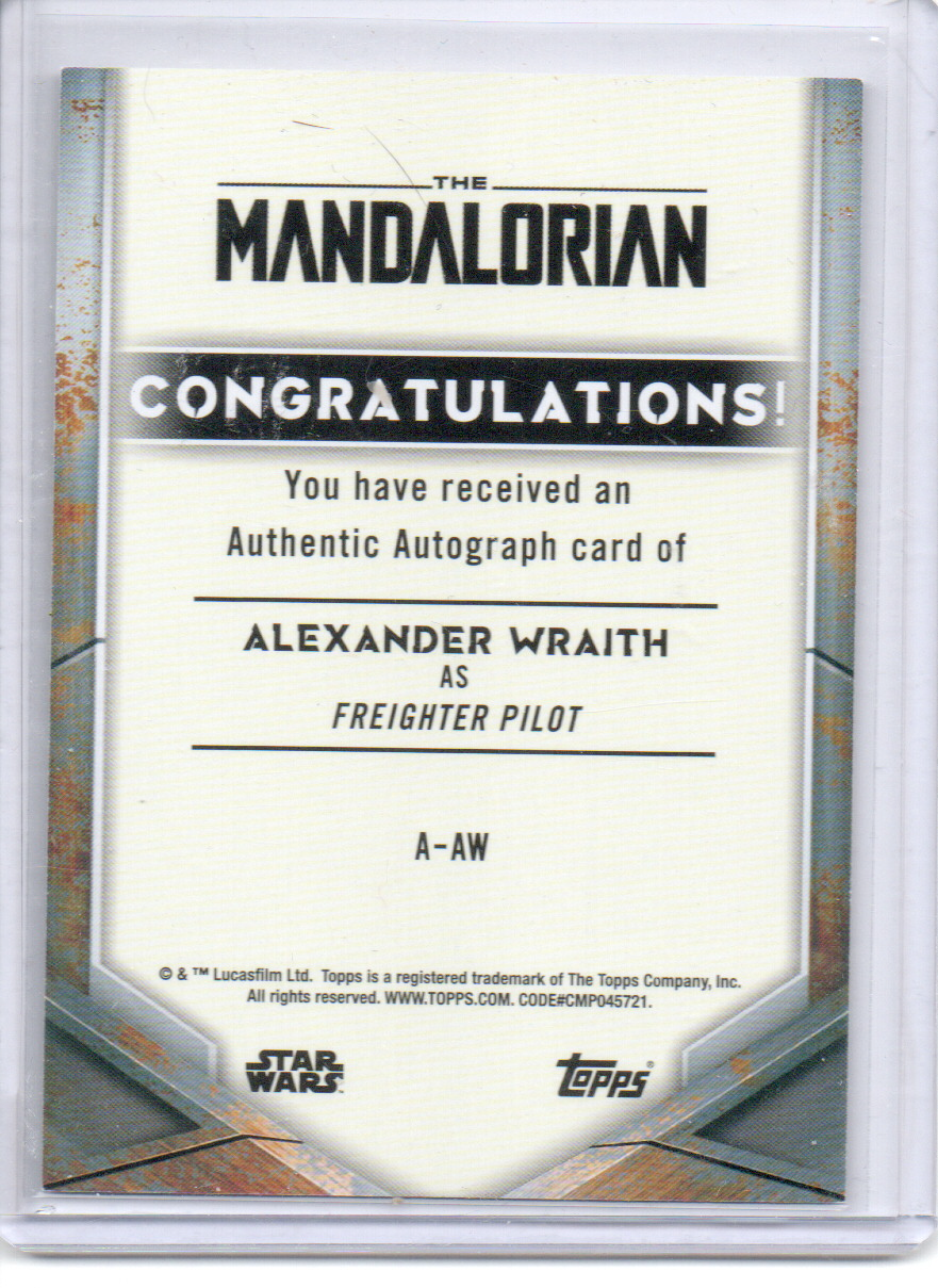 Thumbnail: Mandalorian Season 1 Alexander Wraith autograph card